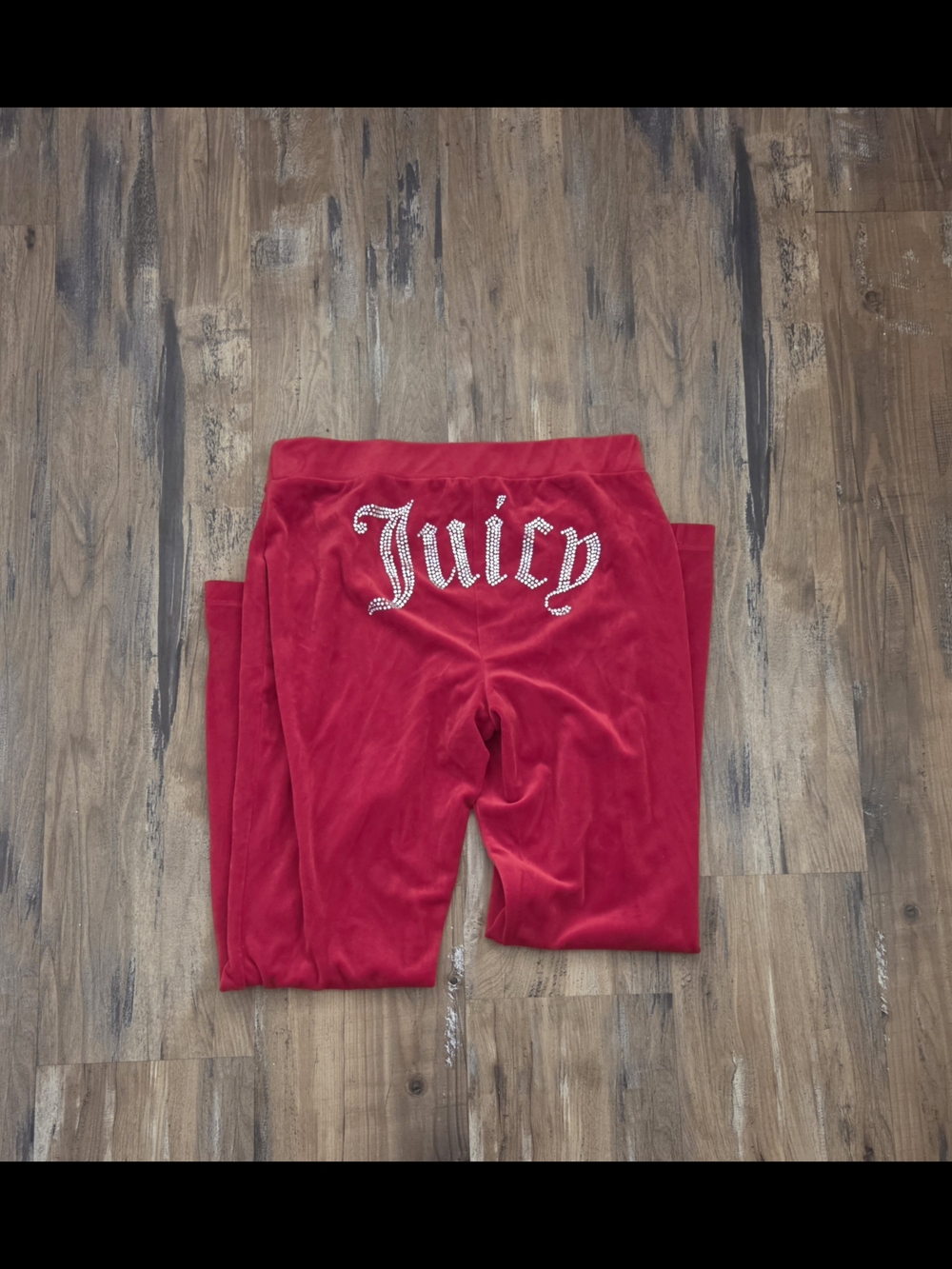 Juicy Couture Red Velour Logo Track Pants